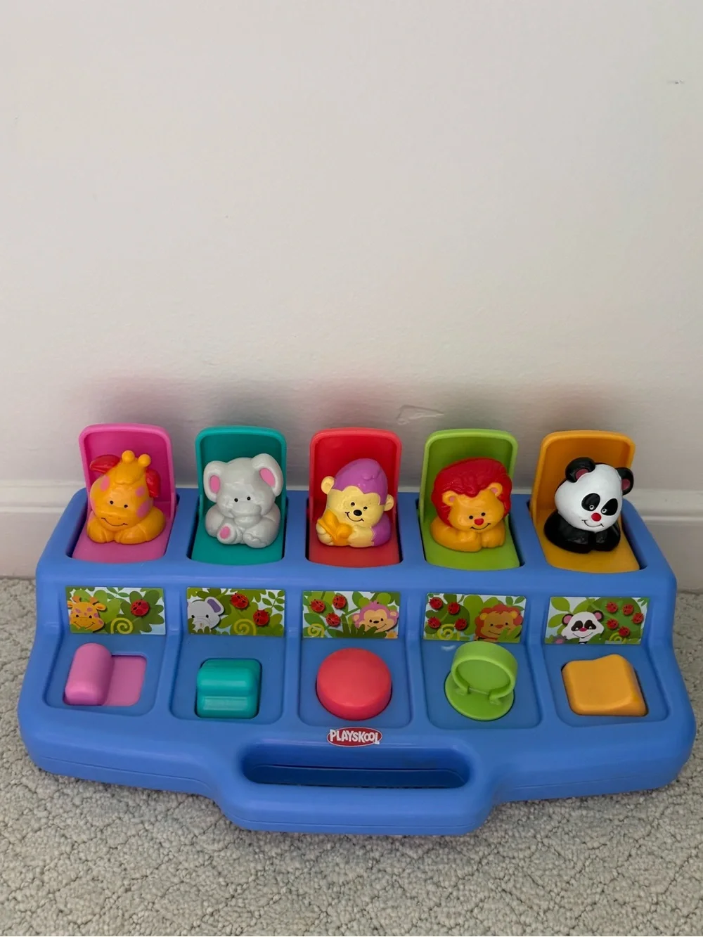Vintage 1995 Playskool Busy Poppin Pals Pop-Up Animal Activity Toy